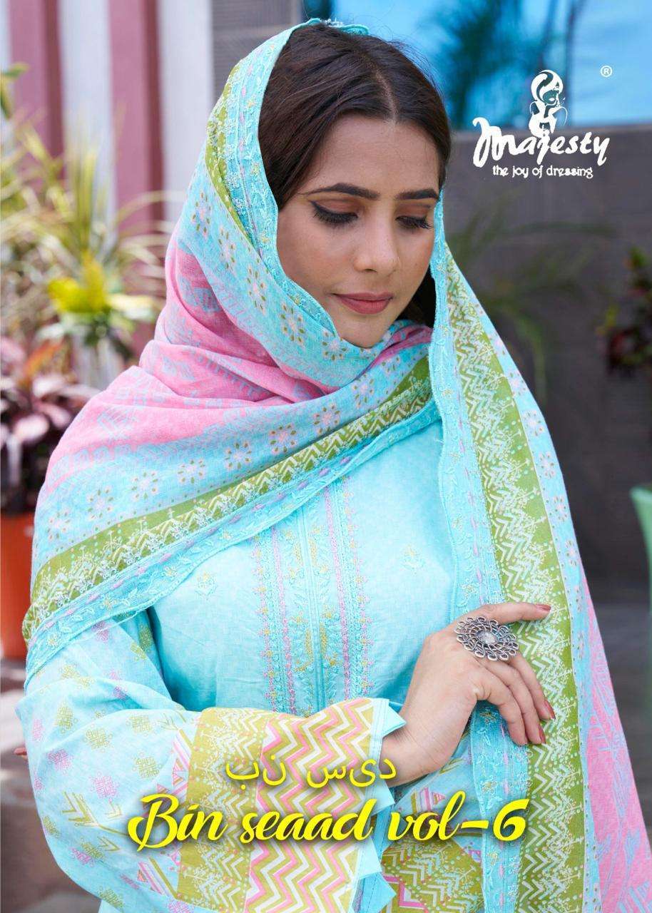 MAJESTY BIN SAEED VOL 6 LAWN COLLECTION PAKISTANI SUIT SUPPLIER IN SURAT 