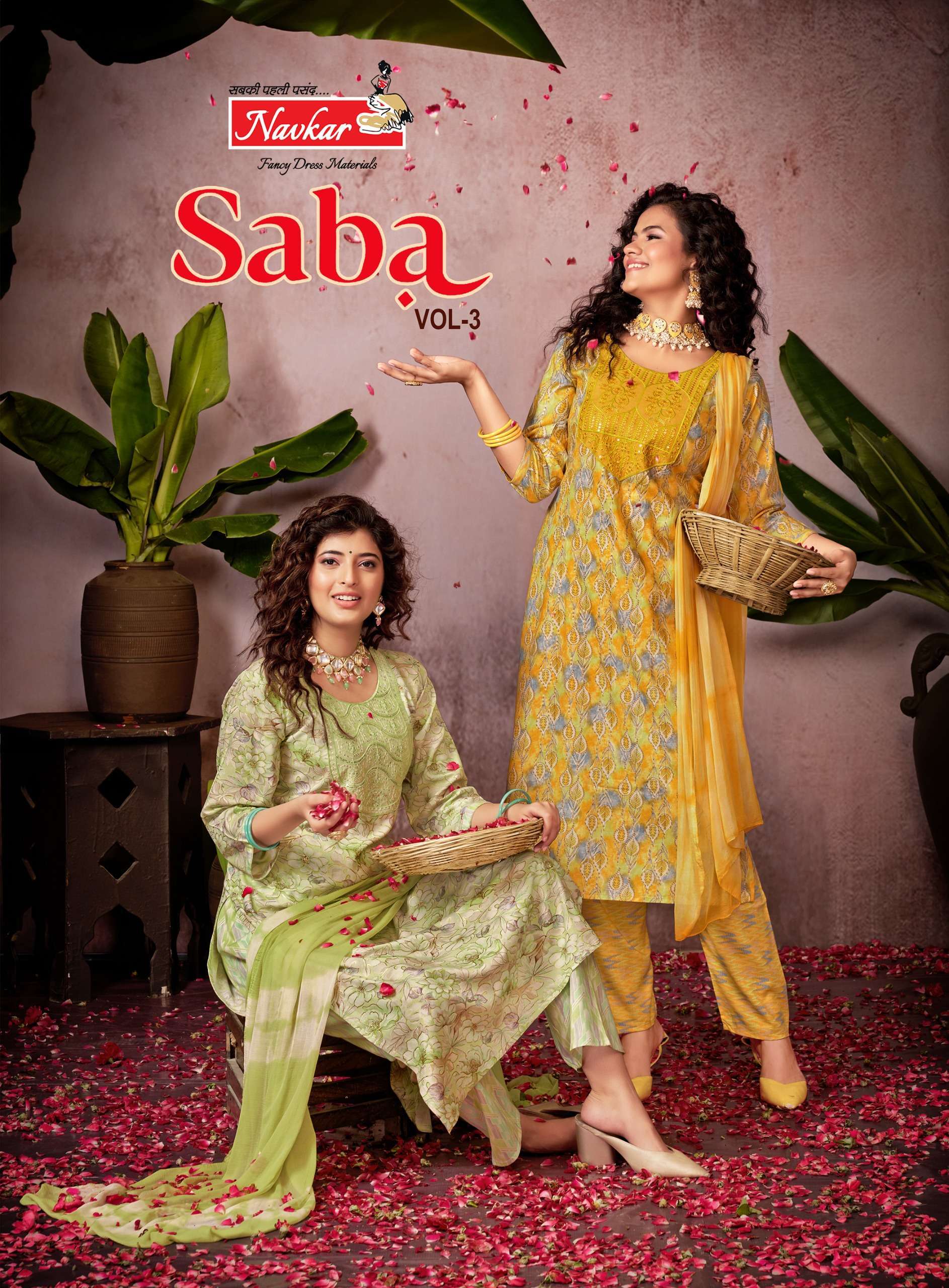 NAVKAR SABA VOL 3 PRINTED KURTI COLLECTION BEST RATE SUPPLIER 