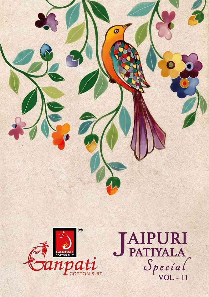 GANPATI JAIPURTI PATIYAL SPECIAL VOL 11 PRINTED PATIYALA DESIGN COTTON SUIT DEALER 