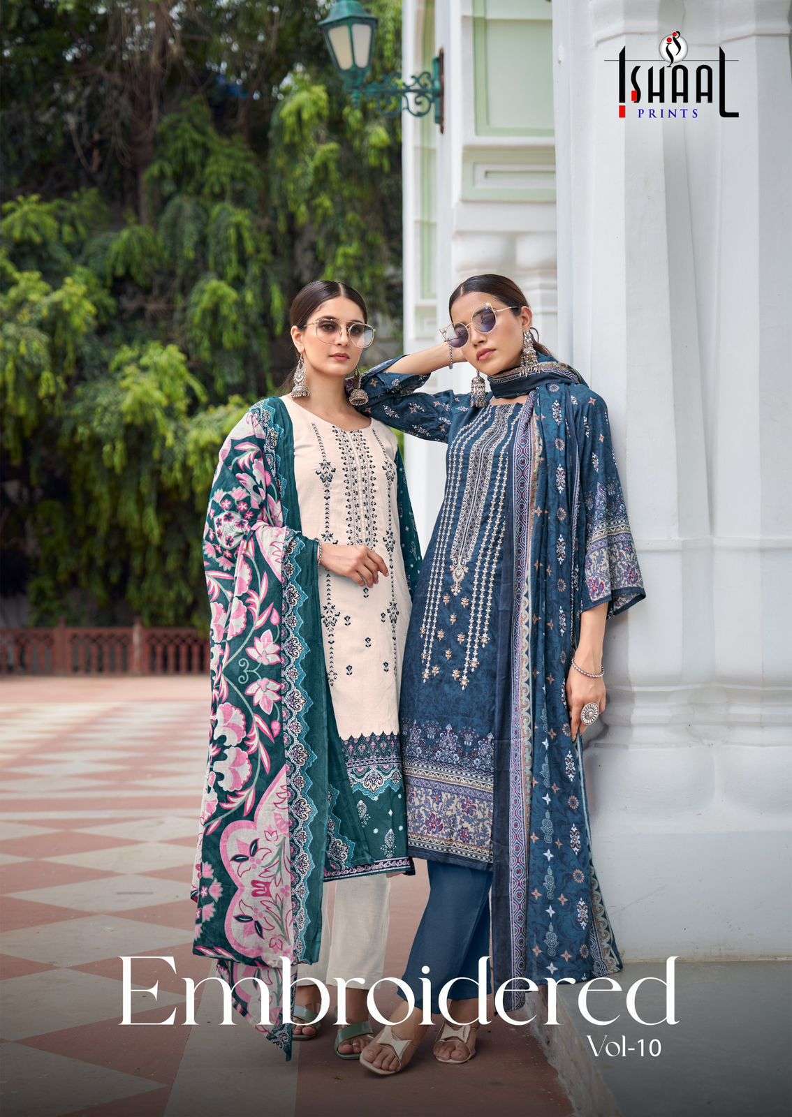 ISHAAL EMBROIDERED VOL 10 LAWN FANCY LADIES SUIT COLLECTION WHOLESALE RATE 