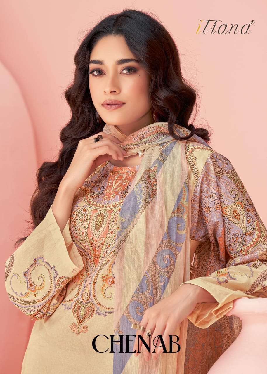 ITRANA CHENAB PURE LAWN COTTON LADIES SUIT EXPORTER IN SURAT 2024