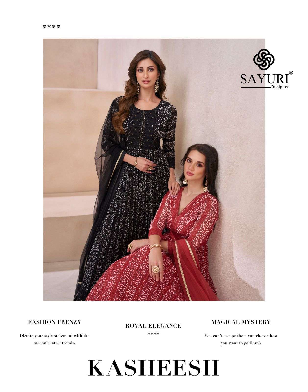 SAYURI KASHEESH LADIES WEAR DESIGNERR GOWN CATALOG SUPPLIER 