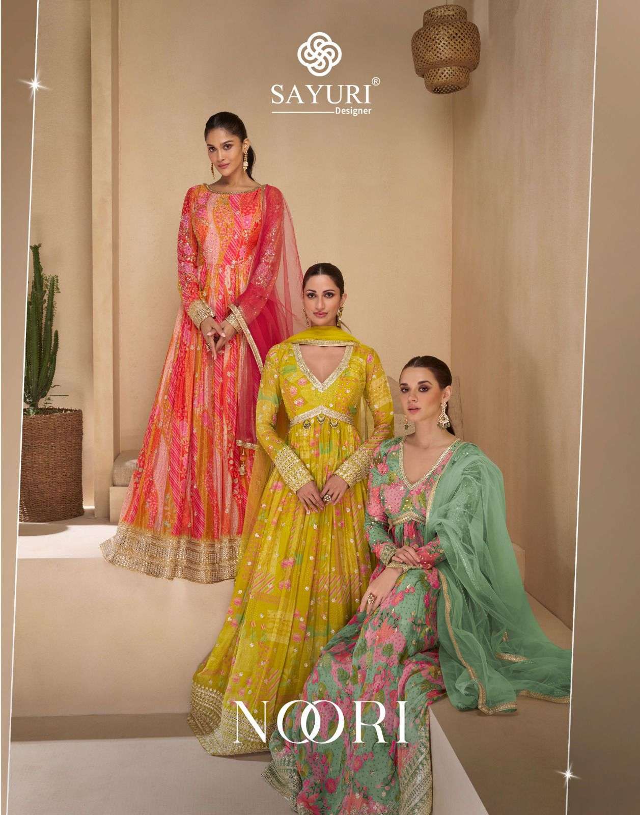 SAYURI NOORI 5505 TO 5508 PARTYWEAR DESIGNER LONG GOWN COLLECTION WHOLESALER IN SURAT 2024