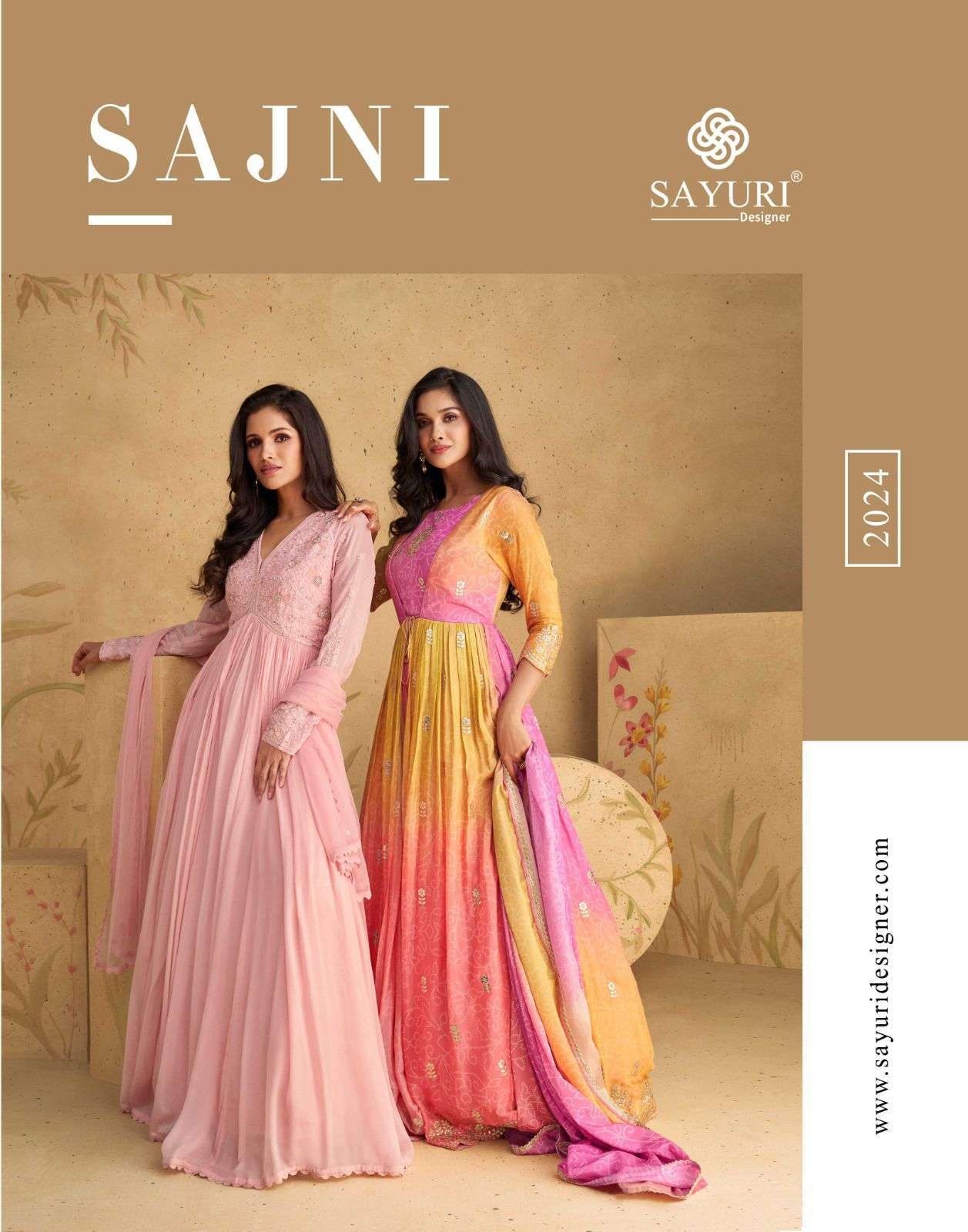 SAYURI SAJNI LATEST DESIGNER PARTYWEAR GOWN CATALOG DEALER 2024