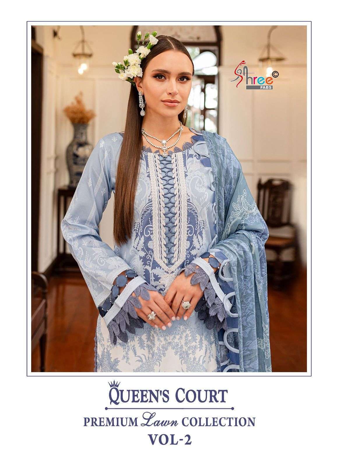 SHREE FABS QUEEN COURT PREMIUM LAWN COLLECTION VOL 2 PAKISTANI SUIT EXPORTER IN SURAT 