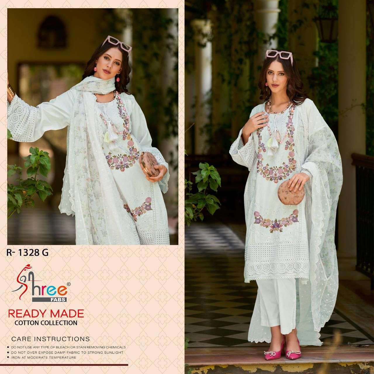 SHREE FABS R 1328 ORGANZA EMBROIDERY WORK READYMADE PAKISTANI SUIT SUPPLIER IN SURAT 2024