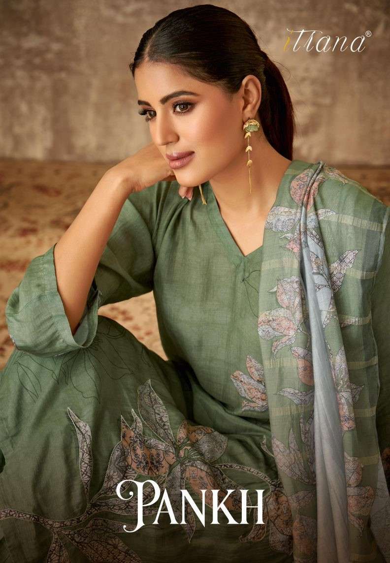 ITRANA PANKH MUSLIN SILK LADIES SUIT CATALOG WHOLESALER BEST RATE SUPPLIER 2024