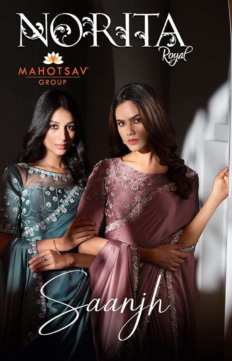 MAHOTSAV NORITA SAANJH PARTY WEAR STYLE DESIGNER SAREE COLLECTION SUPPLIER 2024