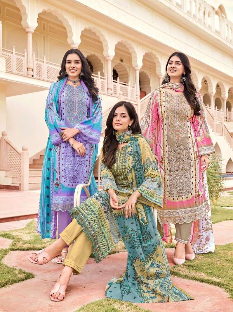 PAKIZA PRINTS ARHAM VOL 42 KASHMIRI PATTERN LAWN COTTON SUIT CATALOG SUPPLIER 2024