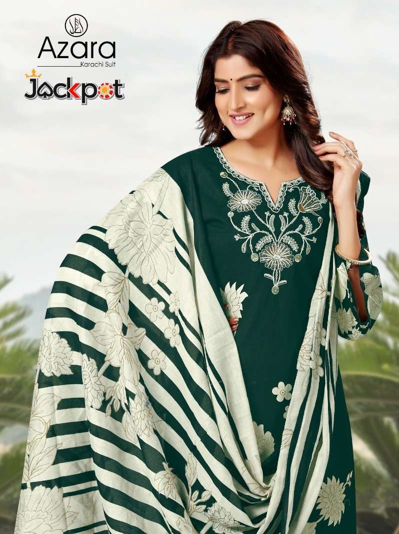 RADHIKA AZARA JACKPOT DESIGNER PRINT FANCY COTTON SUIT CATALOG SUPPLIER 2024