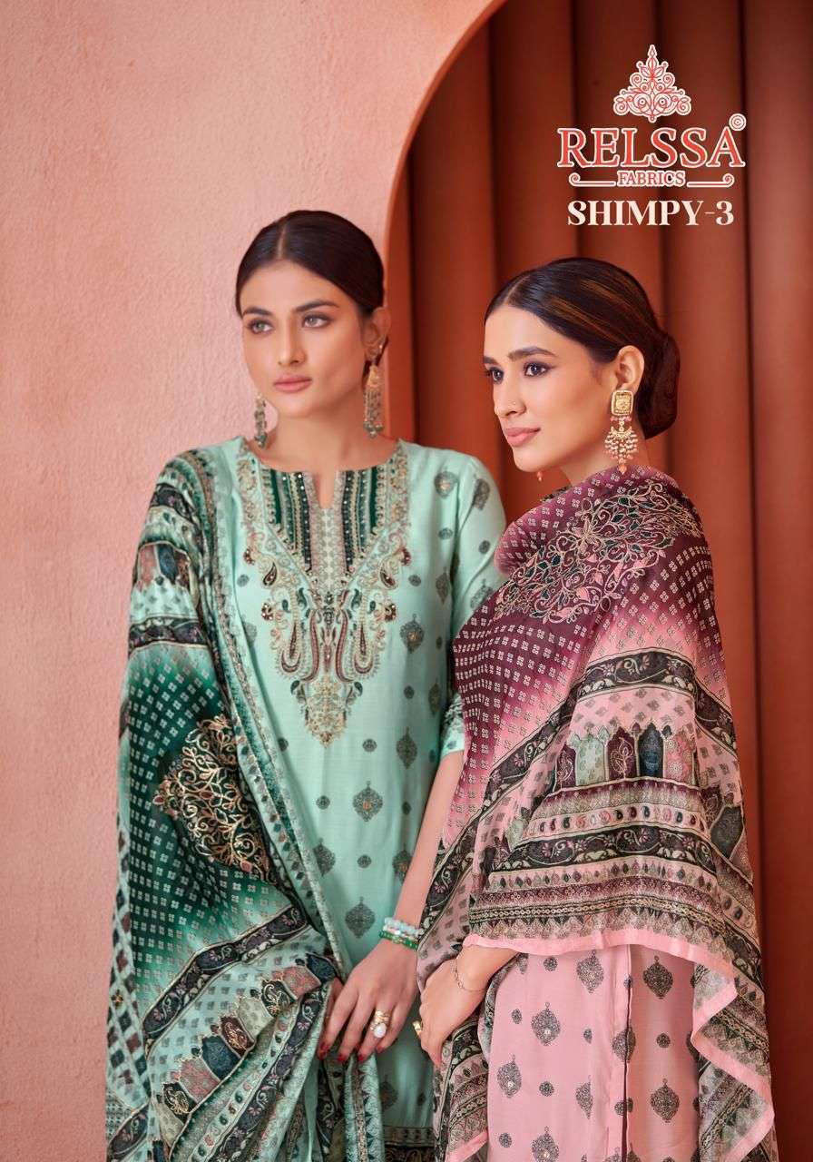 RELSSA SHIMPY VOL 3 FANCY MUSLIN SUIT CATALOG WHOLESALER BEST RATE 