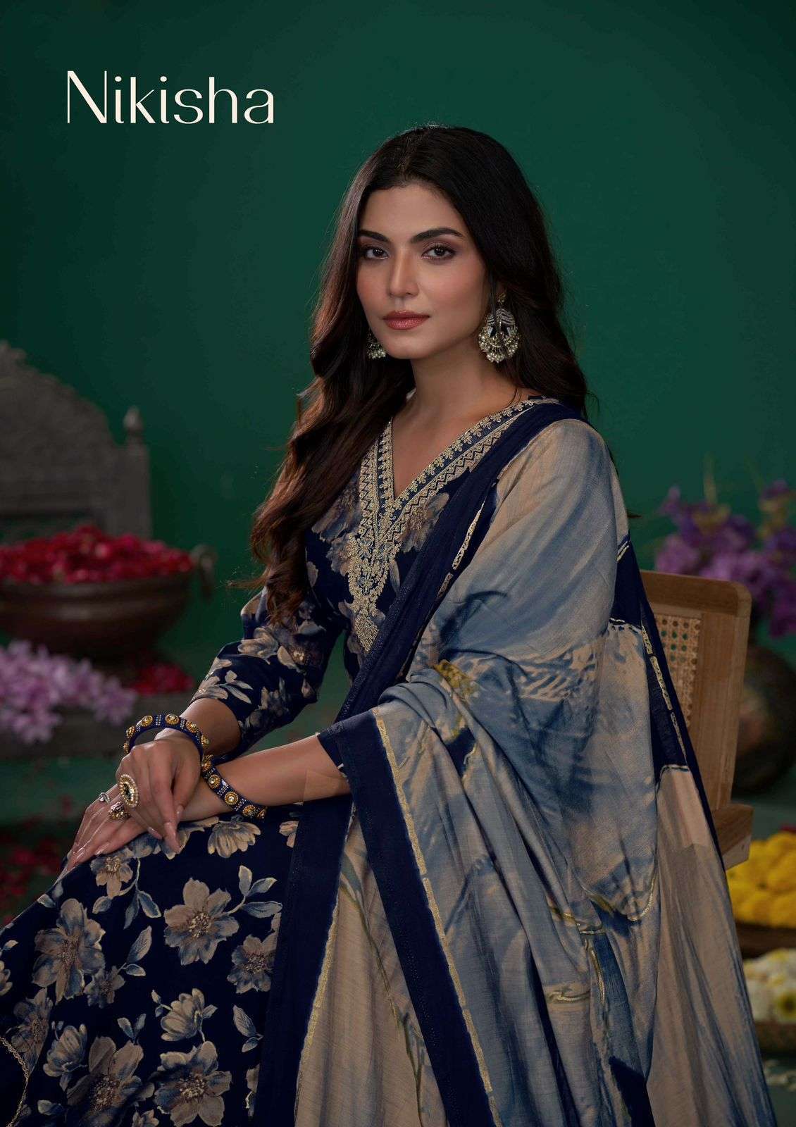 SARGAM NIKISHA FANCY CODING WORK MUSLIN SUIT COLLECTION SUPPLIER 2024