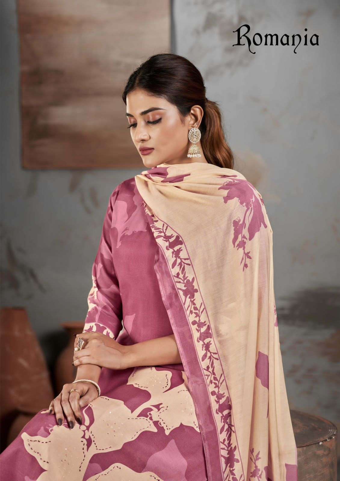 SARGAM ROMANIA FANCY WORK MUSLIN LADIES SUIT CATALOG WHOLESALER IN SURAT 2024