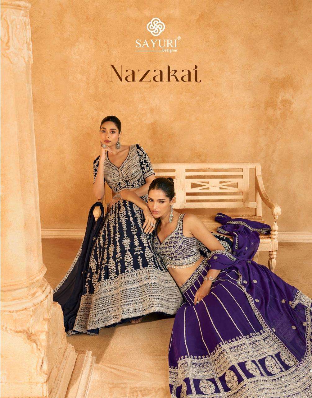 SAYURI NAZAKAT 5567 TO 5569 PARTYWEAR DESIGNER LEHNGA CHOLI CATALOGUE EXPORTER 2024