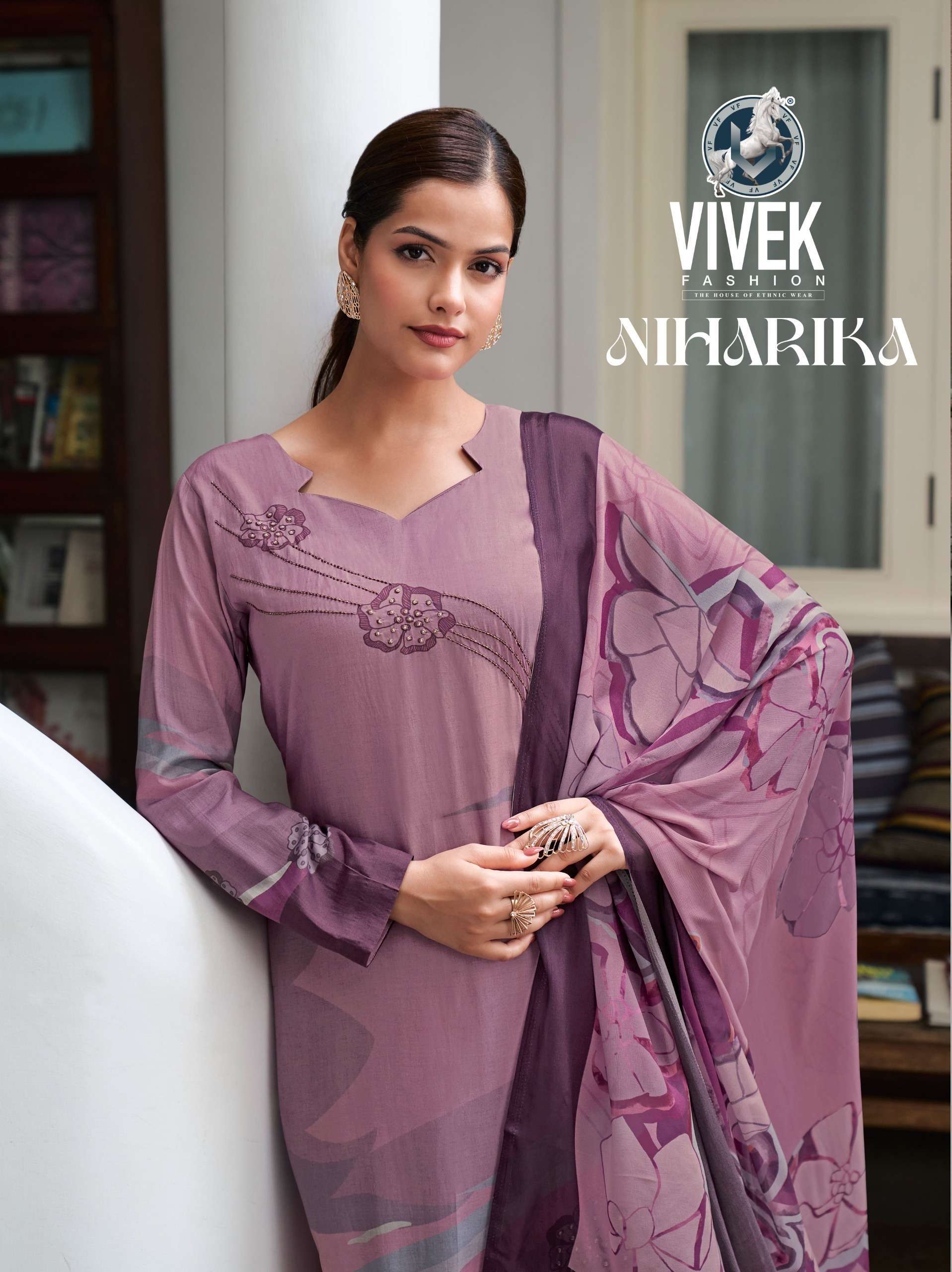 VIVEK FASHION NIHARIKA DESIGNER MUSLIN SUIT COLLECTION WHOLESALE PRICE DEALER 2024