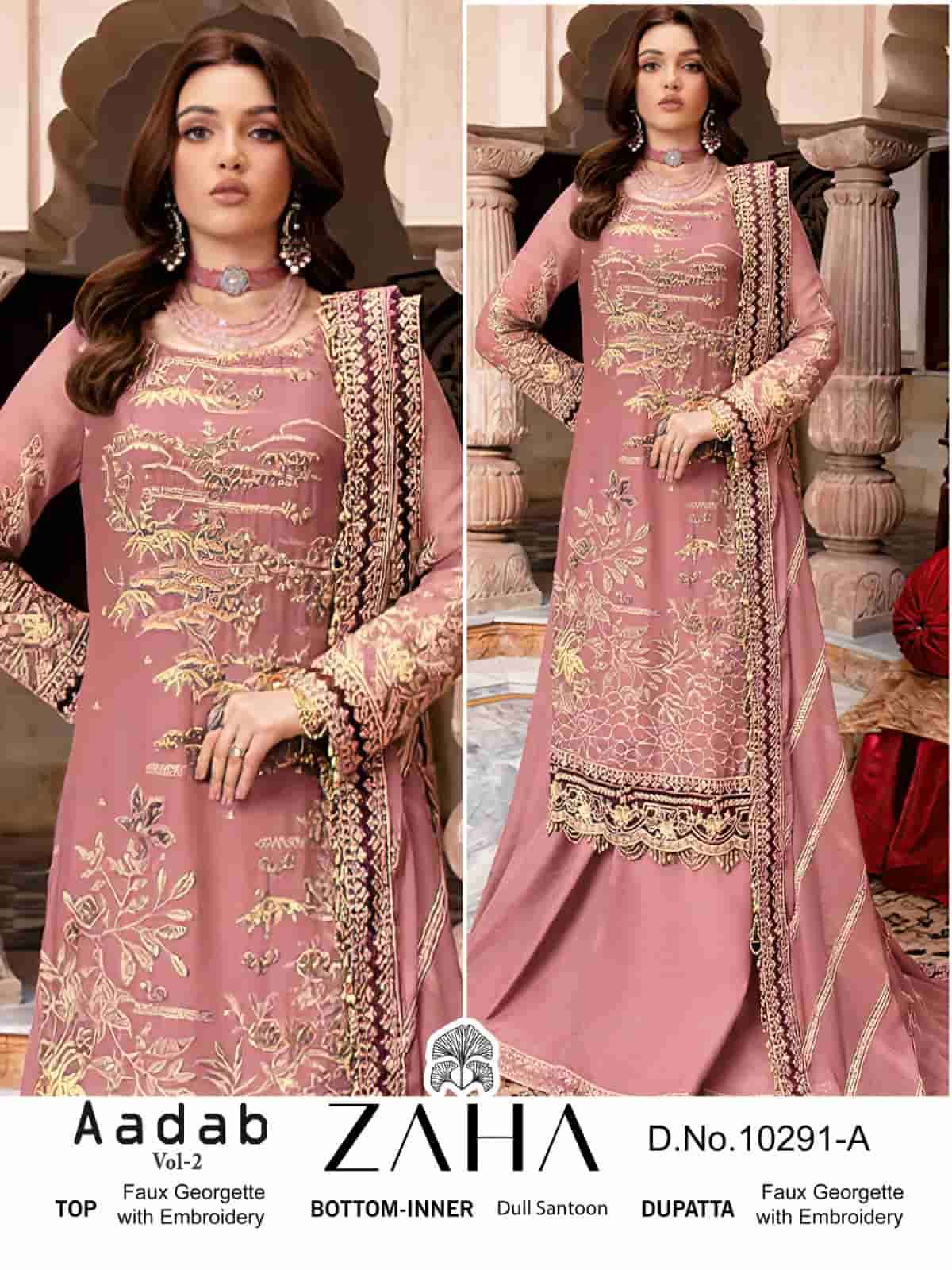 ZAHA AADAB VOL 2 PAKISTANI FESTIVAL COLLECTION WHOLESALE PRICE SURAT 2024