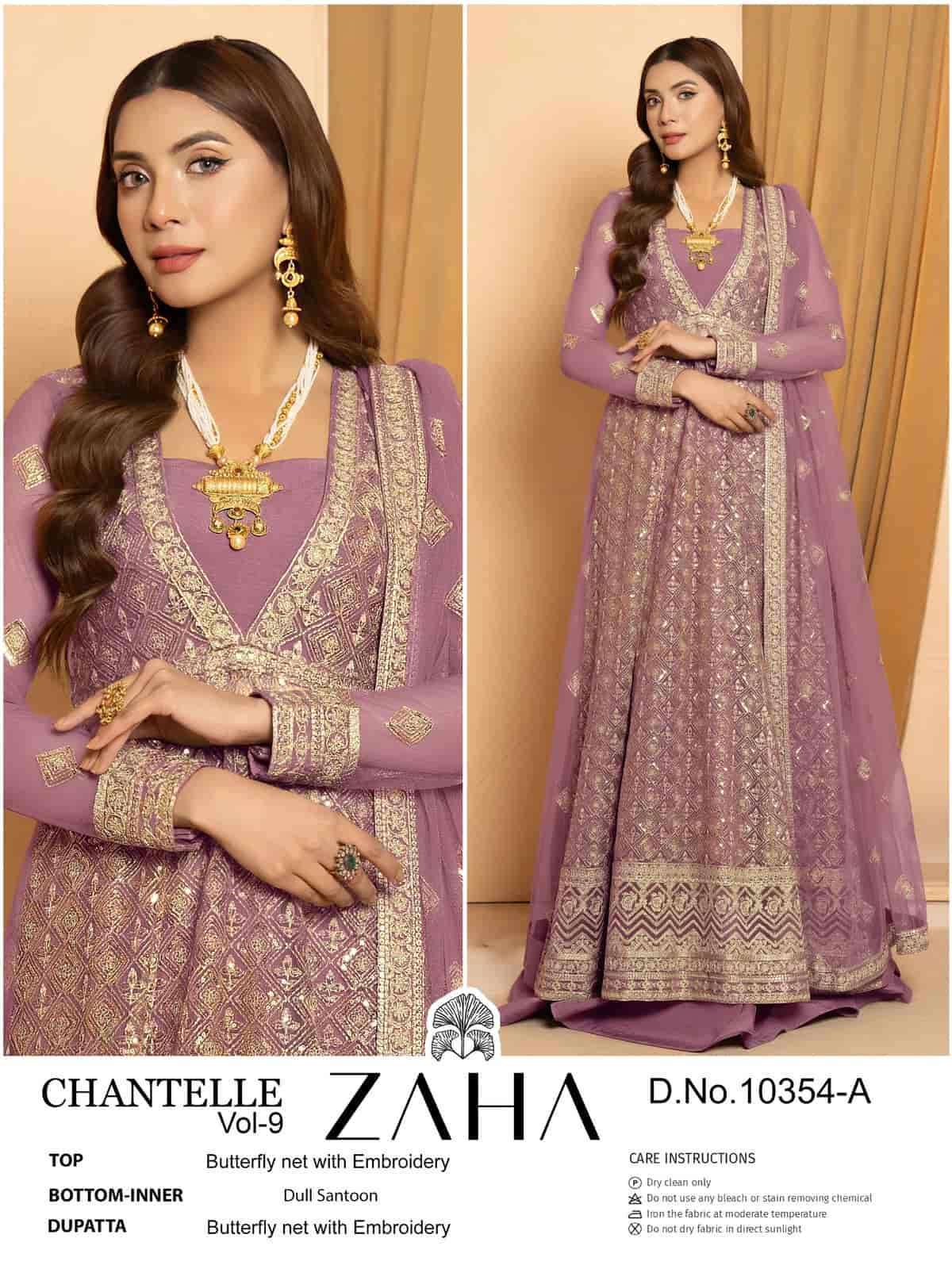ZAHA CHANTELLE VOL 8 10354 COLORS PAKISTANI STYLE SUIT COLLECTION WHOLESALE PRICE 