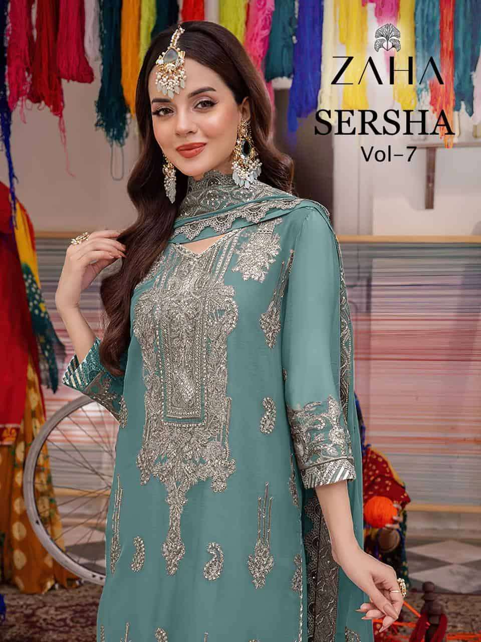 ZAHA SERSHA VOL 7 10290 COLOR PAKISTANI GEORGETTE SALWER KAMEEZ CATALOG SUPPLIER 