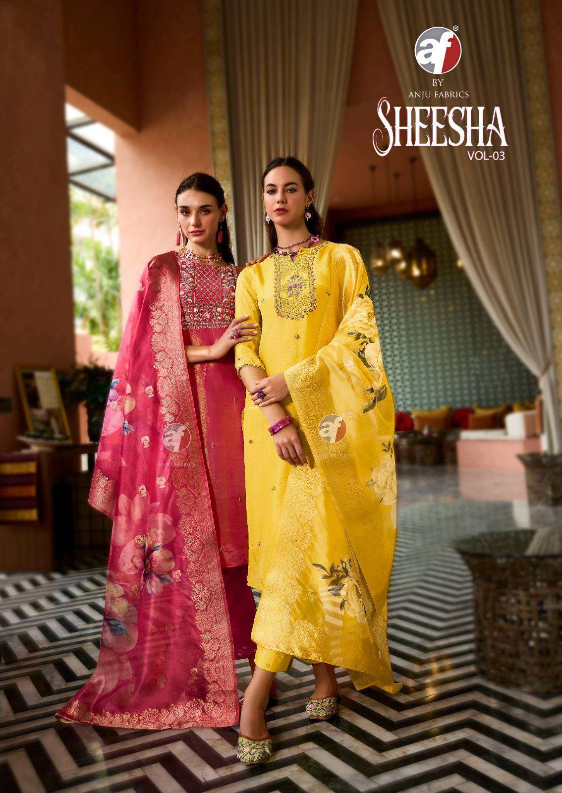 AF STOCK OUT SHEESHA VOL 3 BY ANJU FABRICS 3 PIECE PAIR CATALOGUE WHOLESALER 