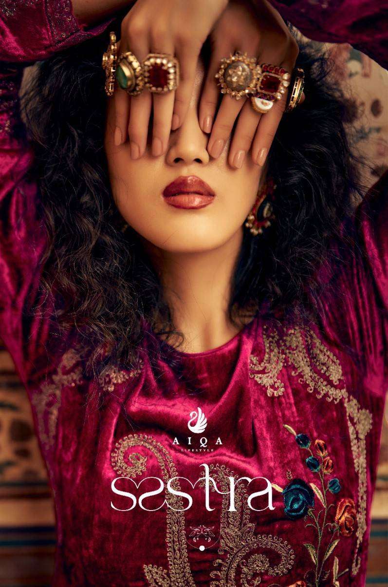 AIQA SASTRA DESIGNER WORK VELVET DRESS CATALOG WHOLESALER 2024