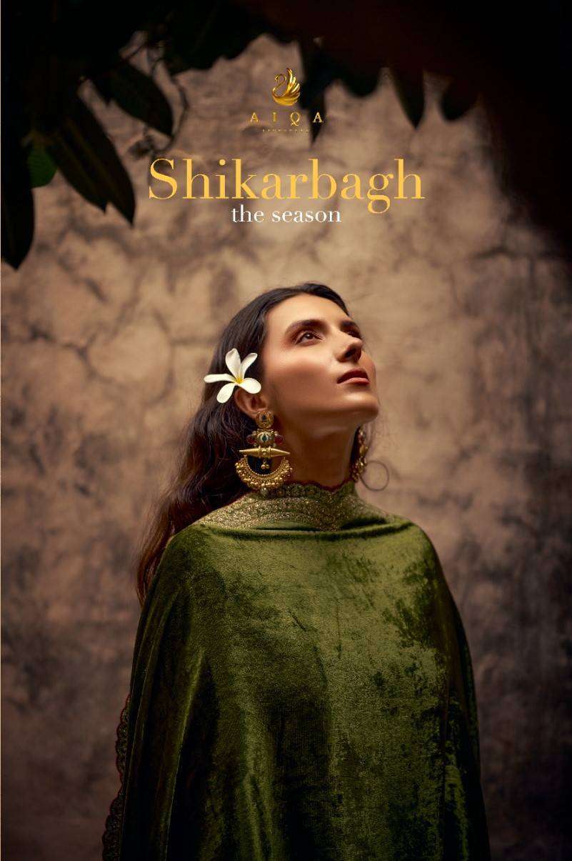 AIQA SHIKARNAGH THE SEASON PURE VELVET LADIES SUIT CATALOGUE WHOLESALER 