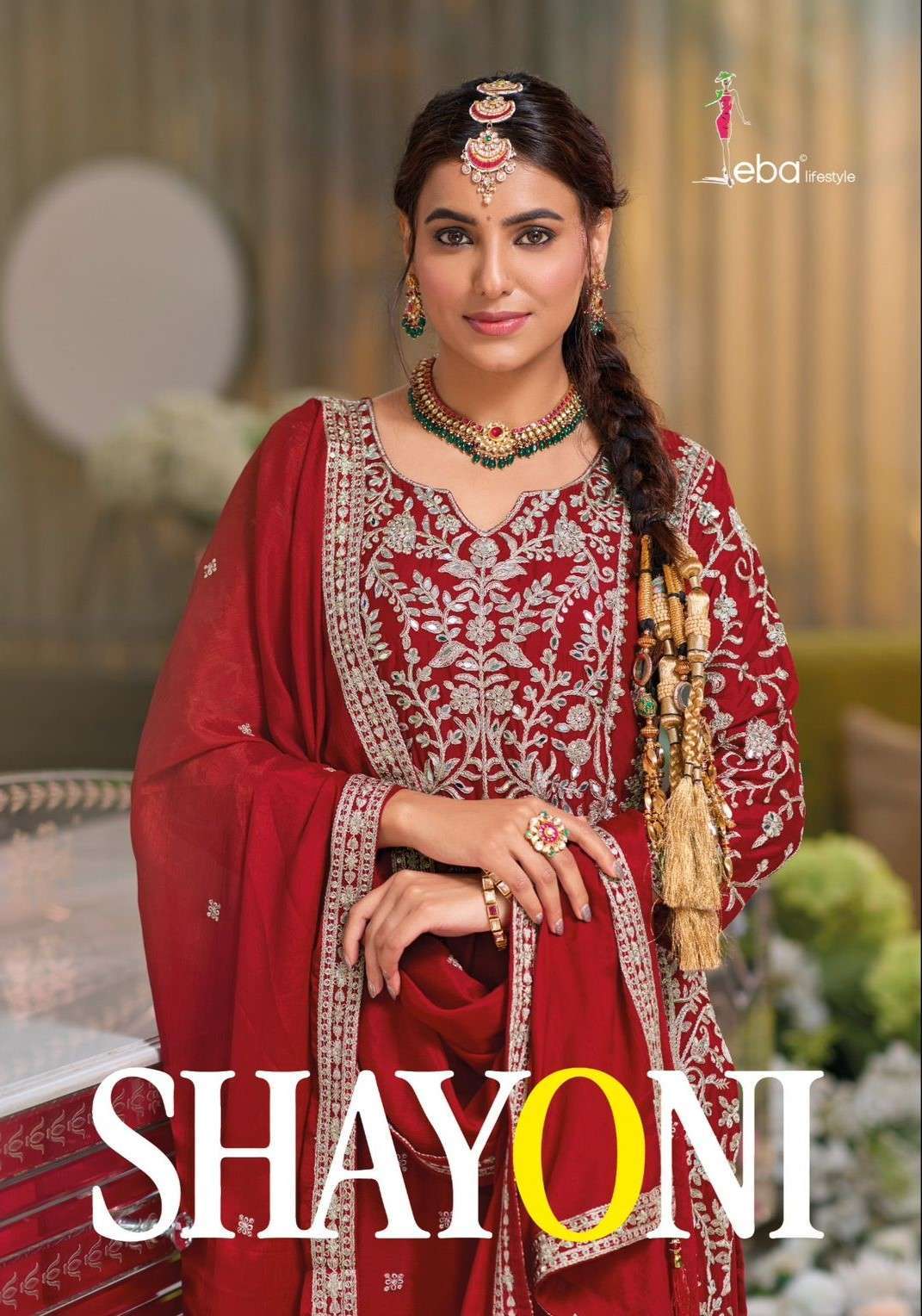 EBA LIFESTYLE SHAYONI PALAZOO 3 PCS SET COLLECTION WHOLESALER 