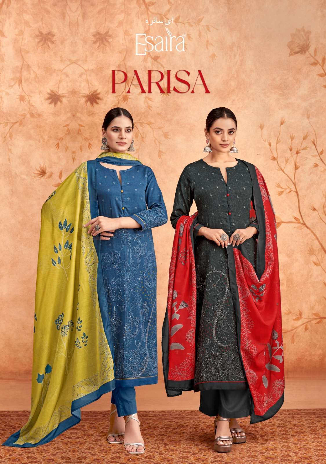 ESTA PARISA FANCY COTTON SATIN LADIES WEAR SUIT COLLECTION WHOLESALE RATE DEALER 