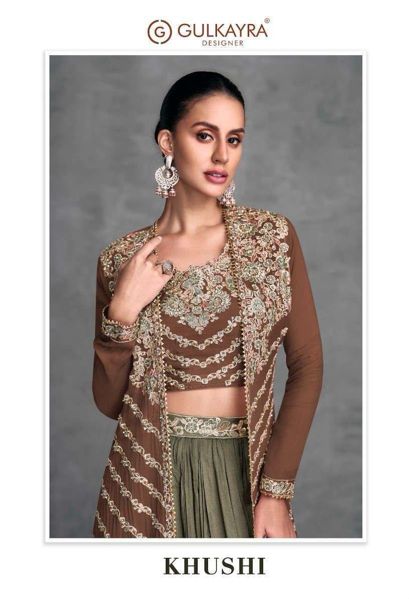 GULKAYRA KHUSHI 7445 COLORS PARTYWEAR INDO WESTERN DRESS CATALOG WHOLESALER 