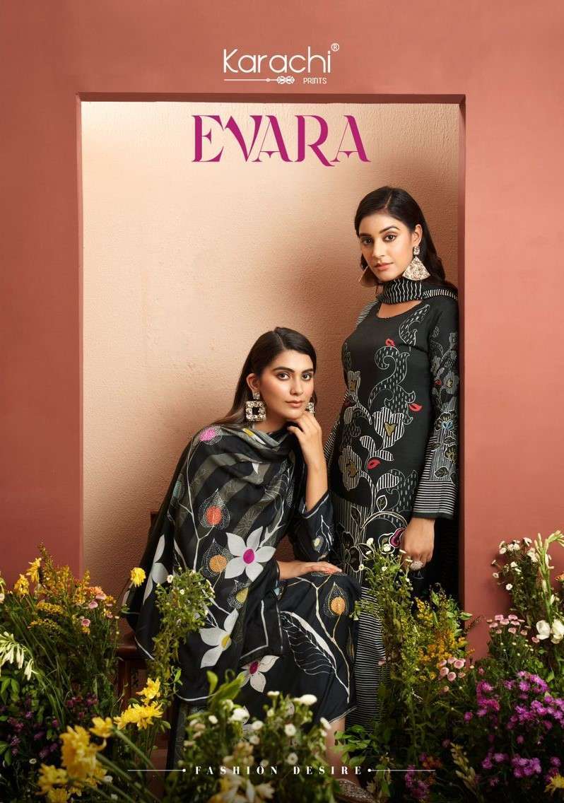 KARACHI PRINTS KESAR EVARA PURE MUSLIN FANCY HANDWORK SUIT COLLECTION WHOLESALE PRICE 2024