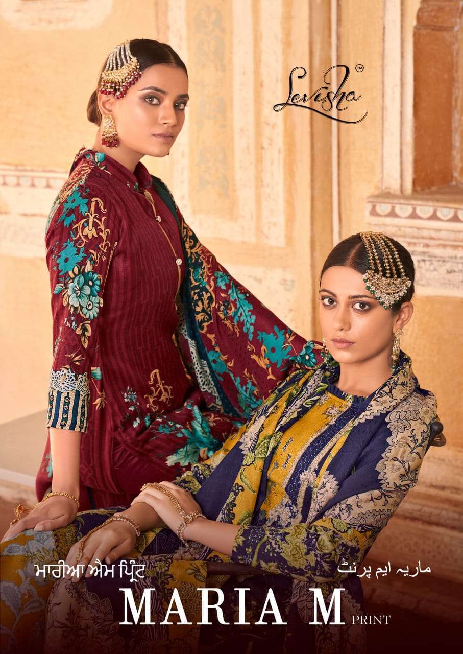 LEVISHA MARIA M PRINT WINTER WEAR PASHMINA SUIT COLLECTION SUPPLIER 2024