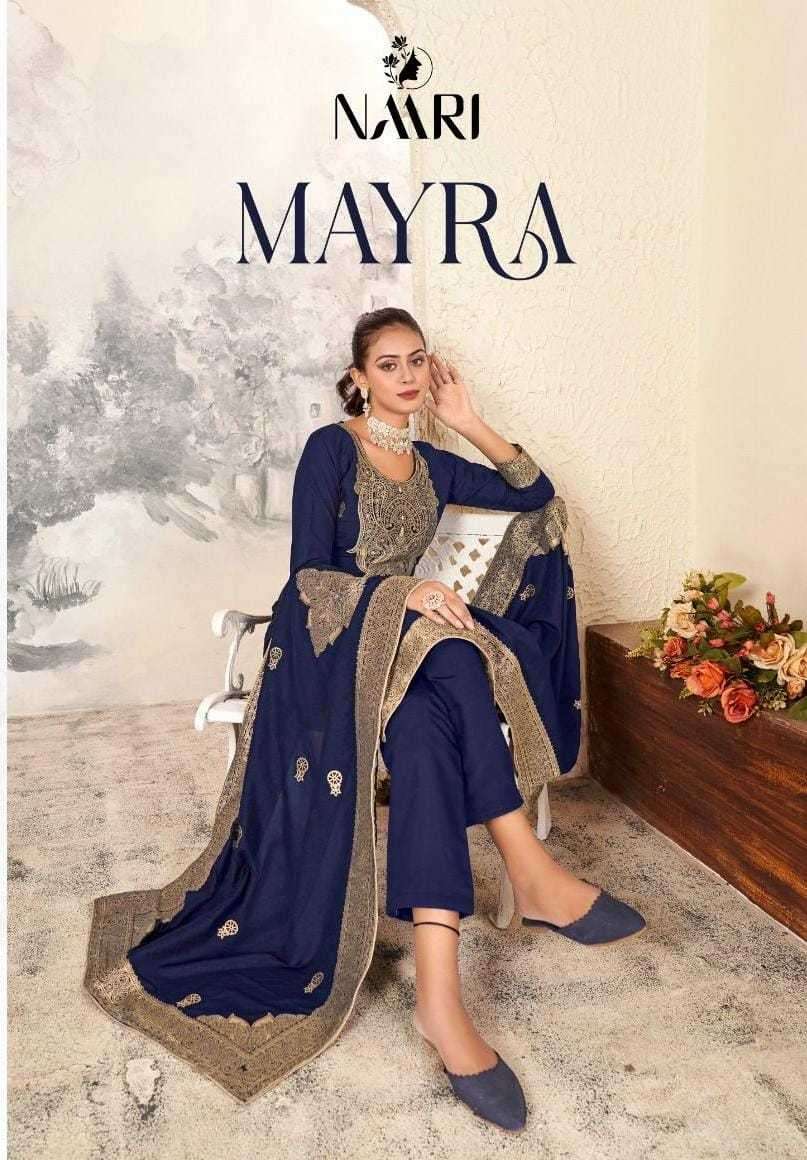 NAARI MAYRA PURE DOLA JACQUARD STYLISH 3 PCS DRESS COLLECTION WHOLESALER 