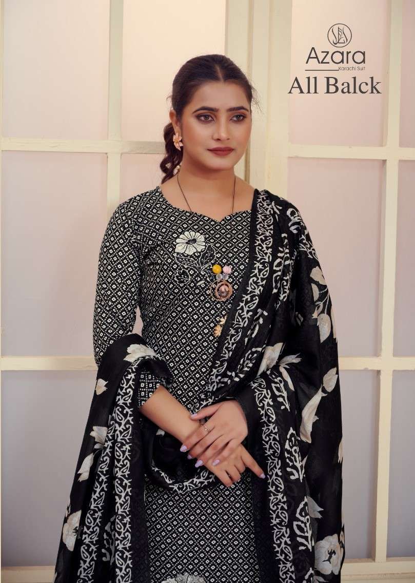 RADHIKA AZARA ALL BLACK JAM COTTON SALWER SUIT COLLECTION WHOLESALE RATE 