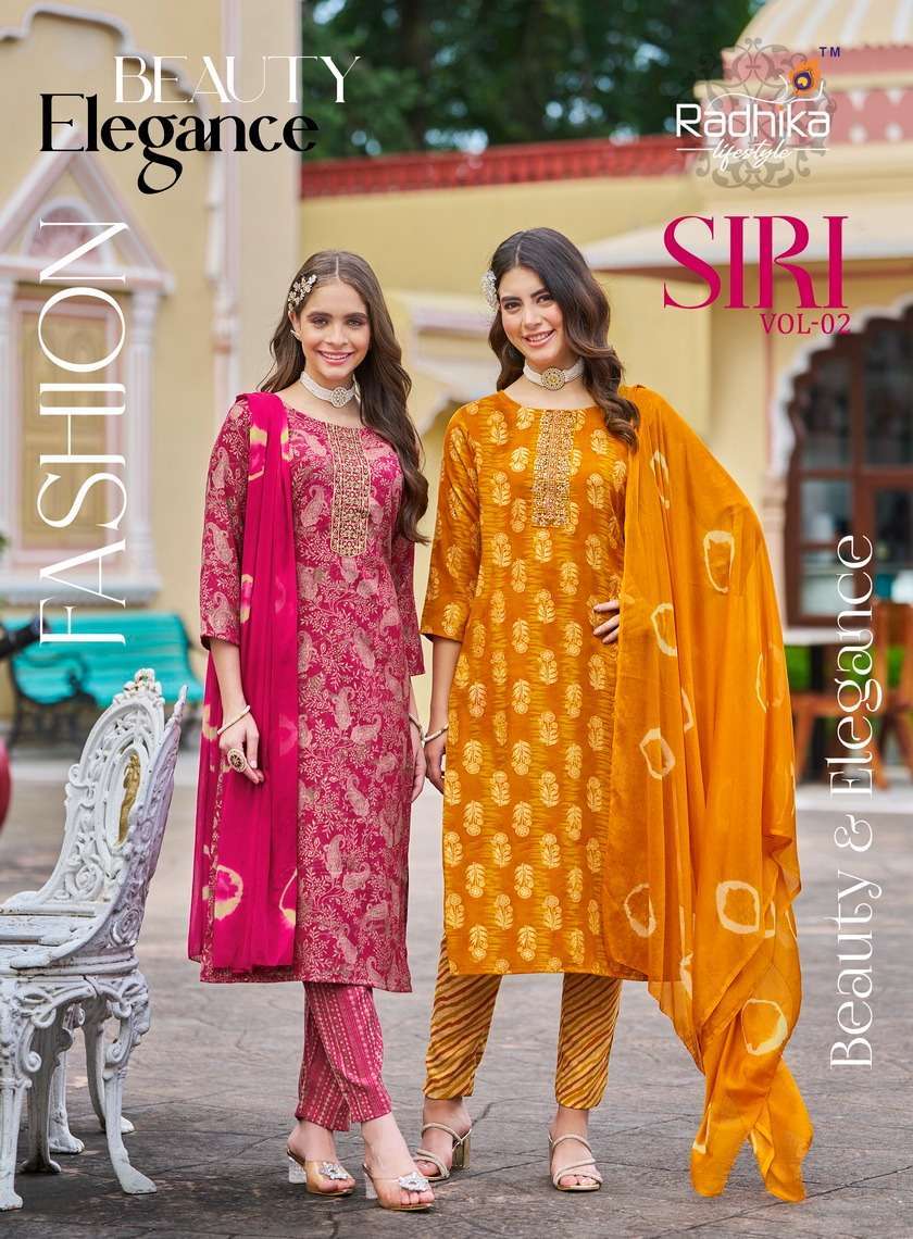 RADHIKA LIFESTYLE SIRI VOL 2 READYMADE 3 PIECE SET CATALOGUE WHOLESALER 