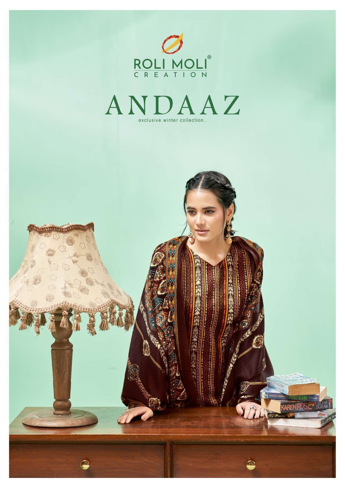 ROLI MOLI ANDAAZ WINTER WEAR PASHMINA SUIT CATALOG EXPORTER WHOLESALER 