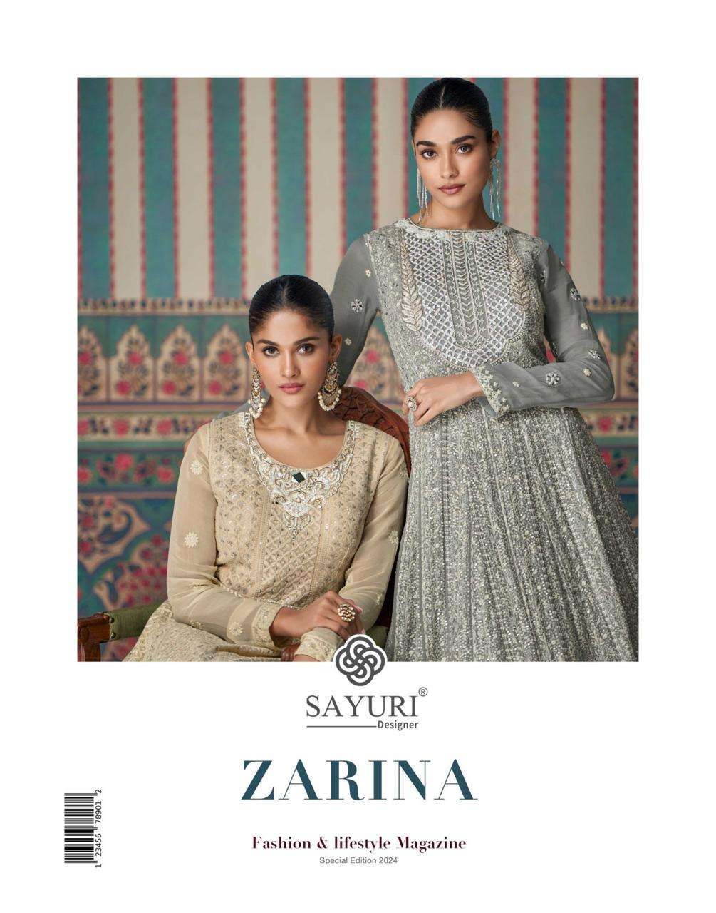 SAYURI ZARINA 5620 TO 5621 PARTYWEAR LONG GOWN COLLECTION WHOLESALER 2024