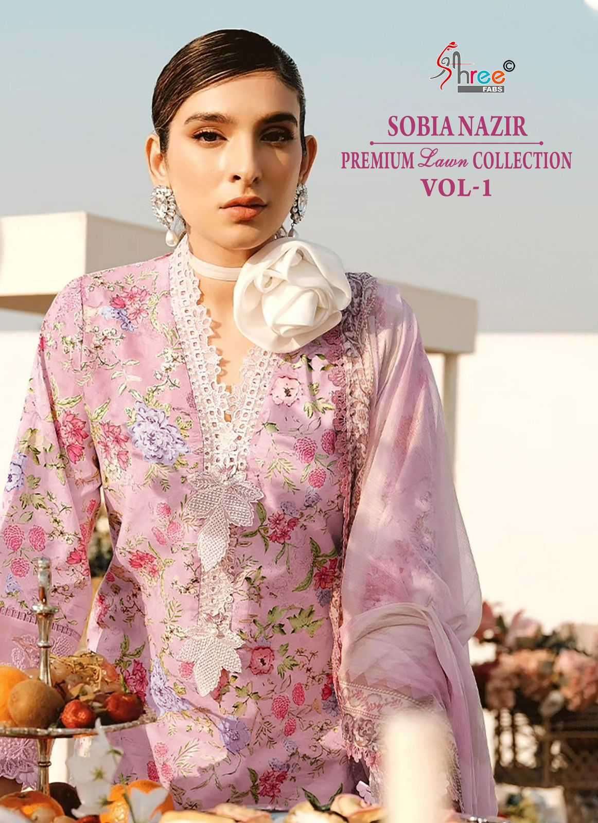 SHREE FAB SOBIA NAZIR PREMIUM LAWN COLLECTION VOL 1 PAKISTANI COTTON SUIT WHOLESALER 2024