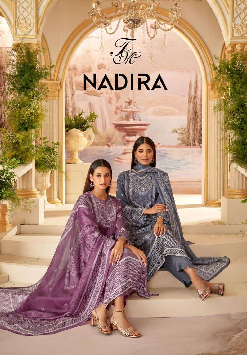 T AND M DESIGNER NADIRA LADIES WEAR FANCY SILK SUIT CATALOGUE EXPORTER 2024