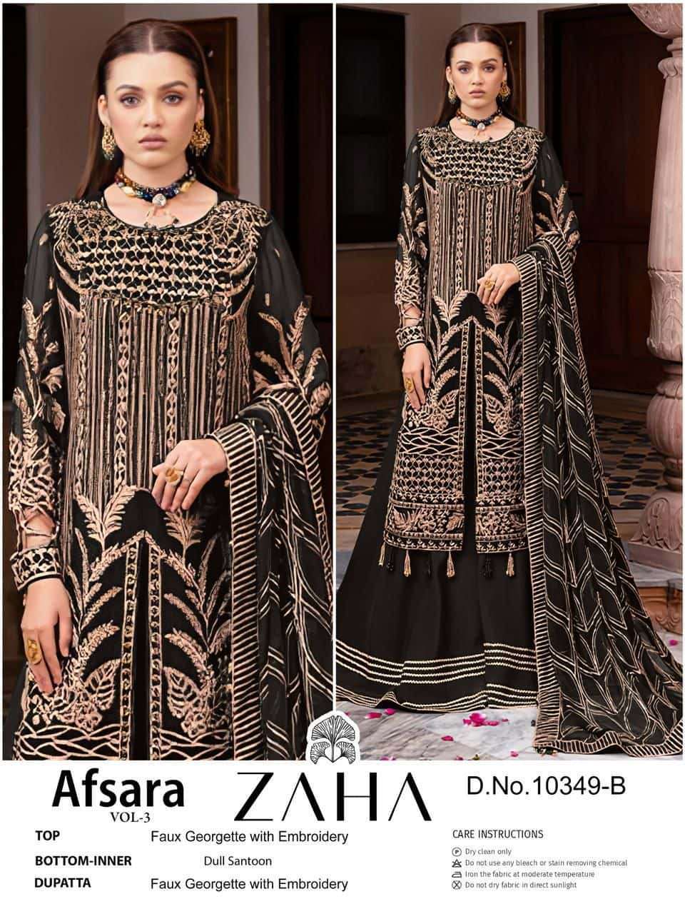 ZAHA AFSARA VOL 3 10349 COLORS PAKISTANI STYLE SALWER KAMEEZ CATALOGUE WHOLESALE PRICE DEALER