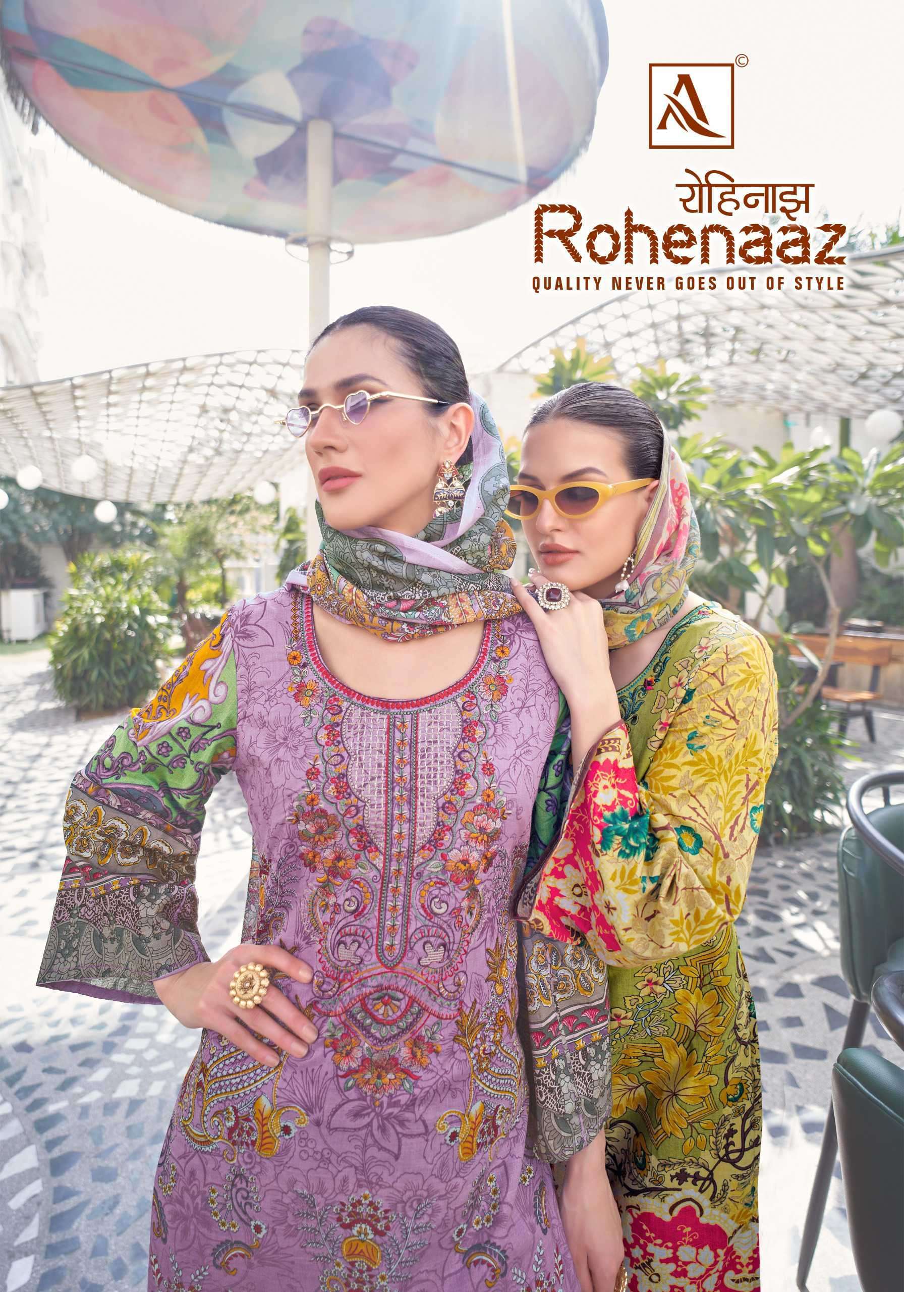 ALOK SUIT ROHENAAZ DESIGNER PAKISTANI STYLE DRESS EXPORTER 2024