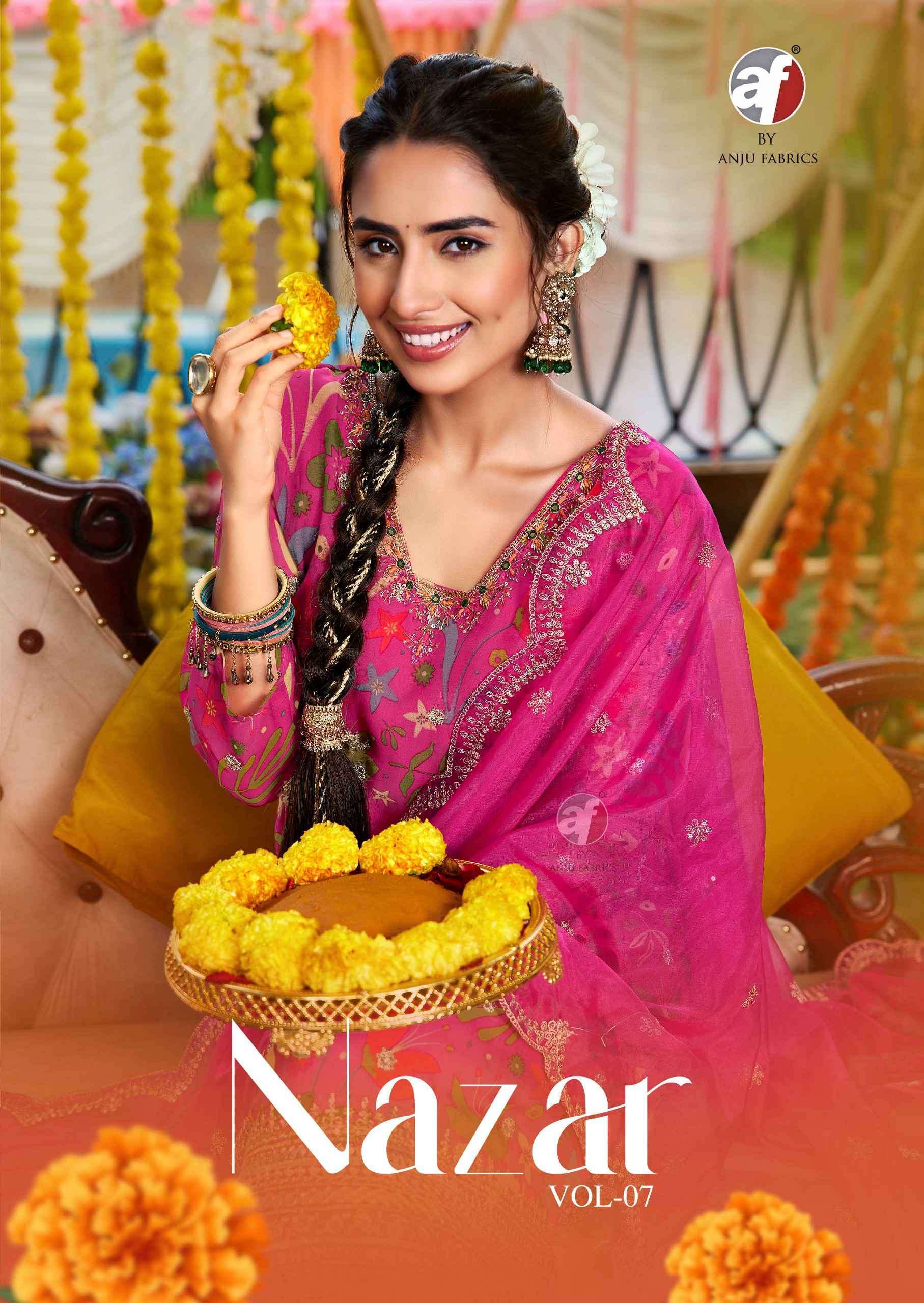 ANJU FABRIC NAZAR VOL 7 BY ANJU FABRICS DESIGNER 3 PIECE PALAZOO SUIT EXPORTER 2024