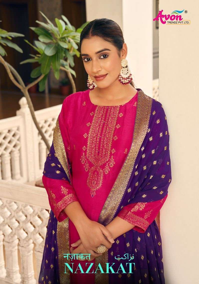 AVON TRENDZ NAZAKAT FANCY RUSSIAN SILK SUIT CATALOGU SUPPLIER 2024
