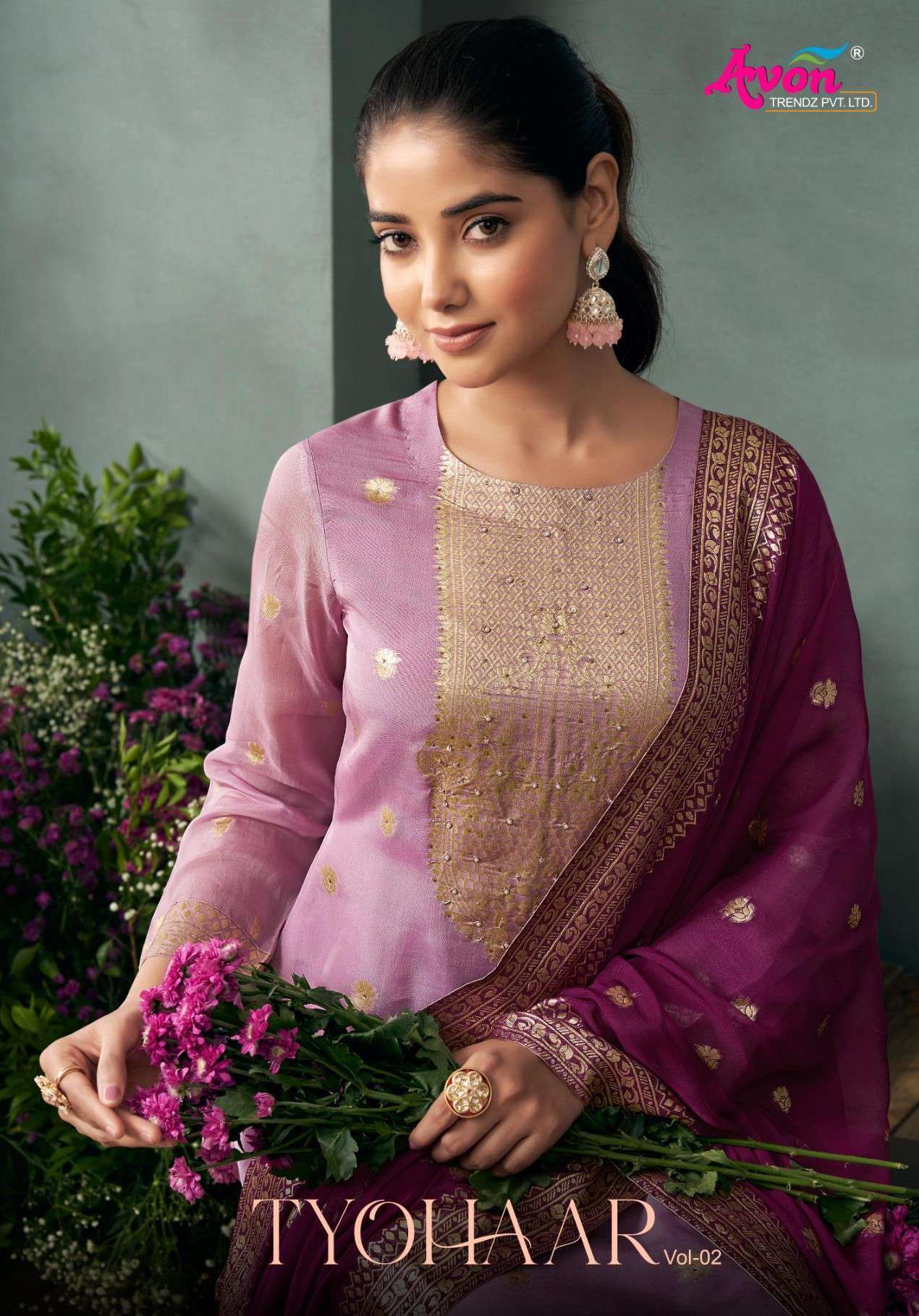 AVON TRENDZ TYOHAAR VOL 2 ORGANZA SILK SUIT CATALOG WHOLESALER 2024