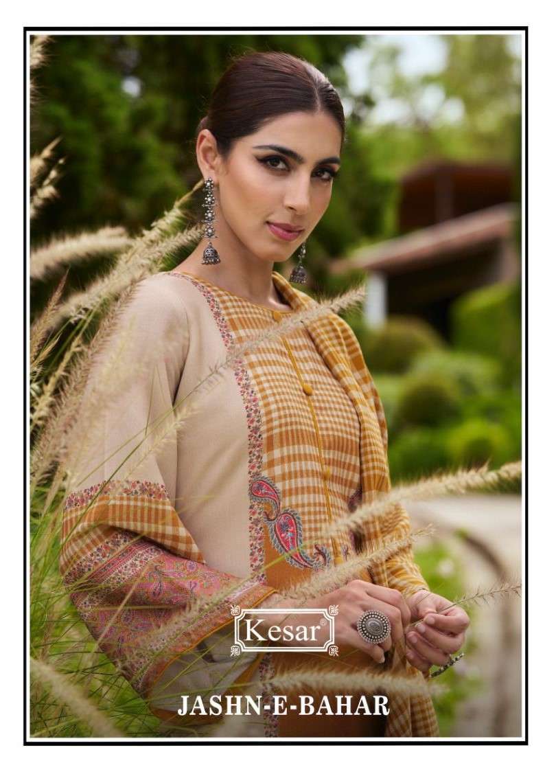 KARACHI PRINTS KESAR JASHN E BAHAR PRINTED PURE PASHMINA SUIT CATALOG WHOLESALER 2024