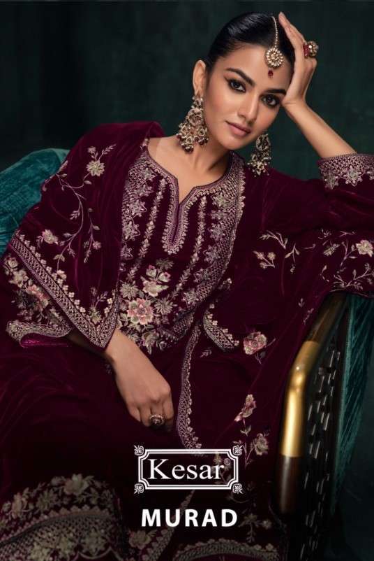 KESAR MURAD DESIGNER VELVET SUIT COLLCTION WHOLESALE PRICE DEALER 