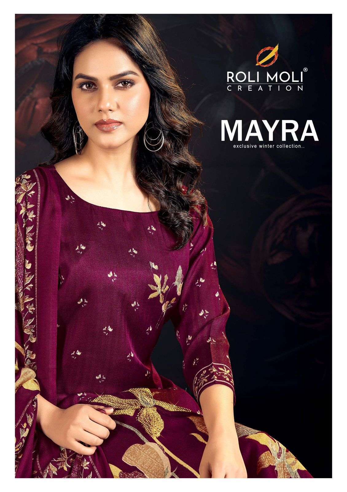 ROLI MOLI MAYRA FANCY PASHMINA SALWER SUIT WINTER COLLECTION EXPORTER 2024