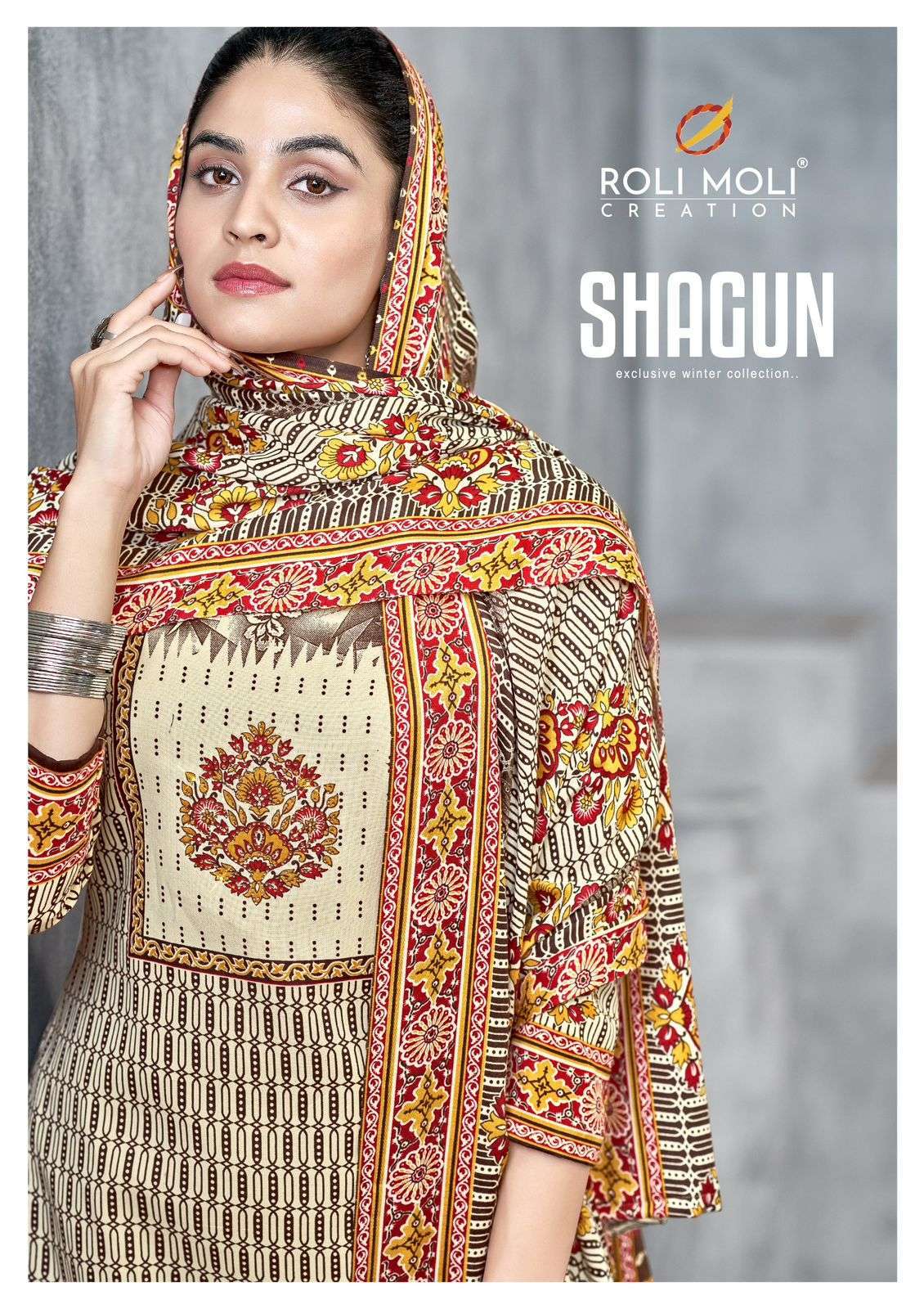 ROLI MOLI SHAGUN PRINTED WINTER WEAR SUIT CATALOG SUPPLIER 2024
