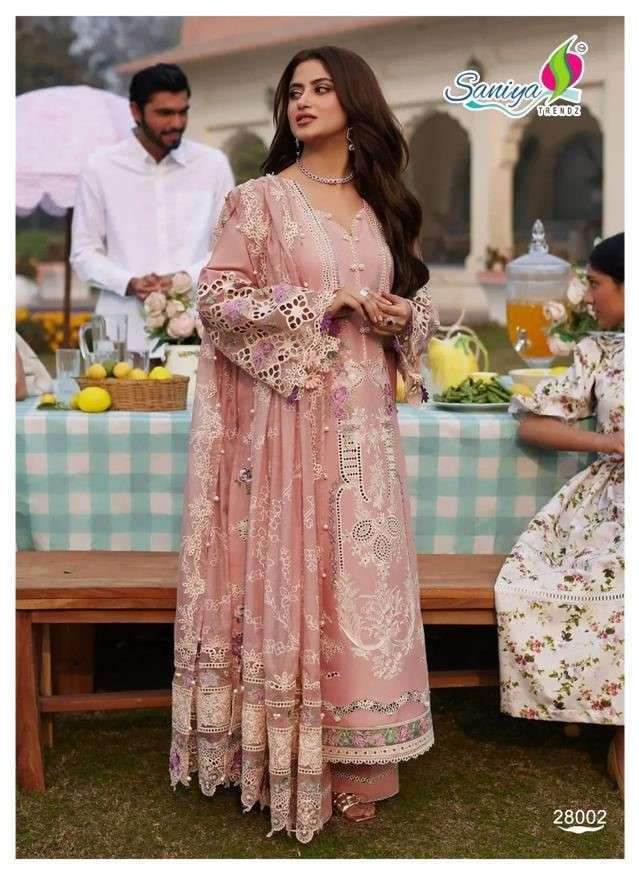 SANIYA TRENDZ MARIYA B CHIKANKARI VOL 10 EMBROIDERED COTTON SUIT SUPPLIER 2024