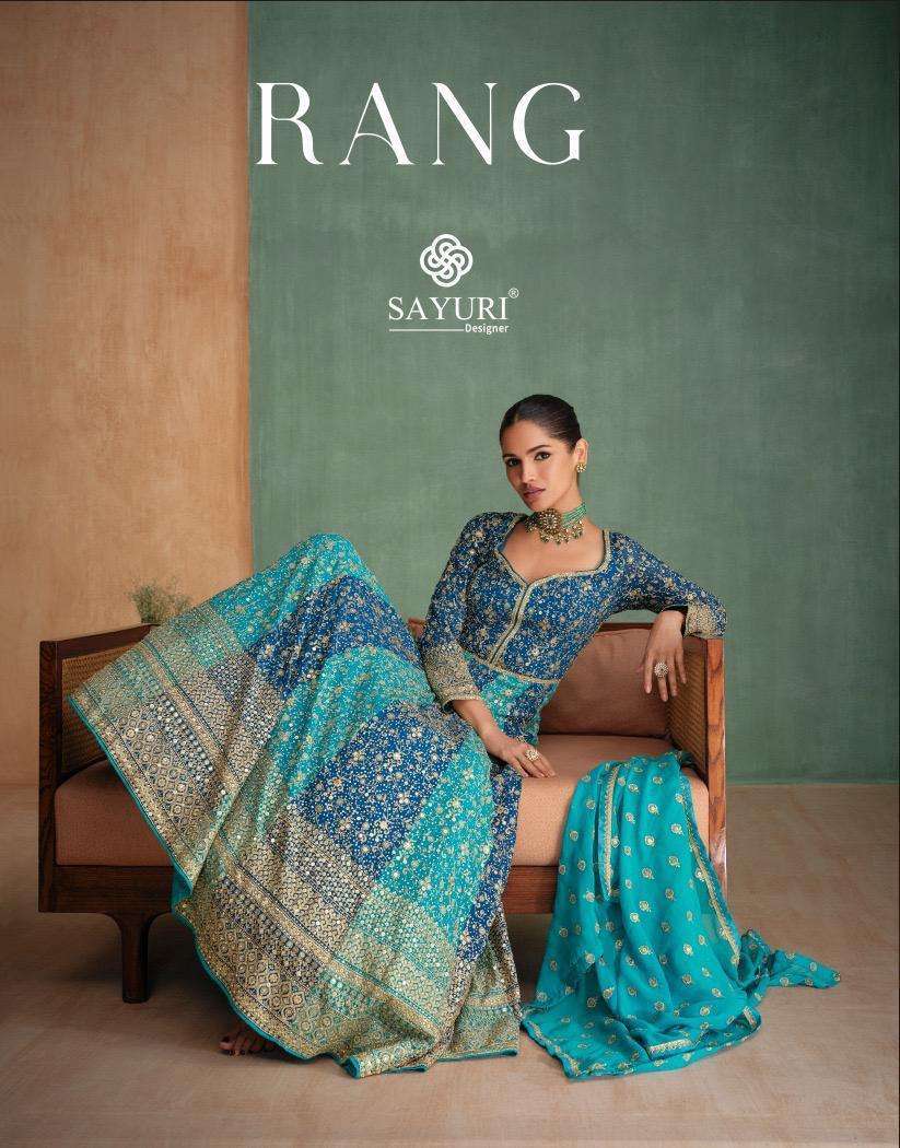 SAYURI RANG 5656 TO 5657 DESIGNER INDO WESTERN GOWN CATALOG DEALER 