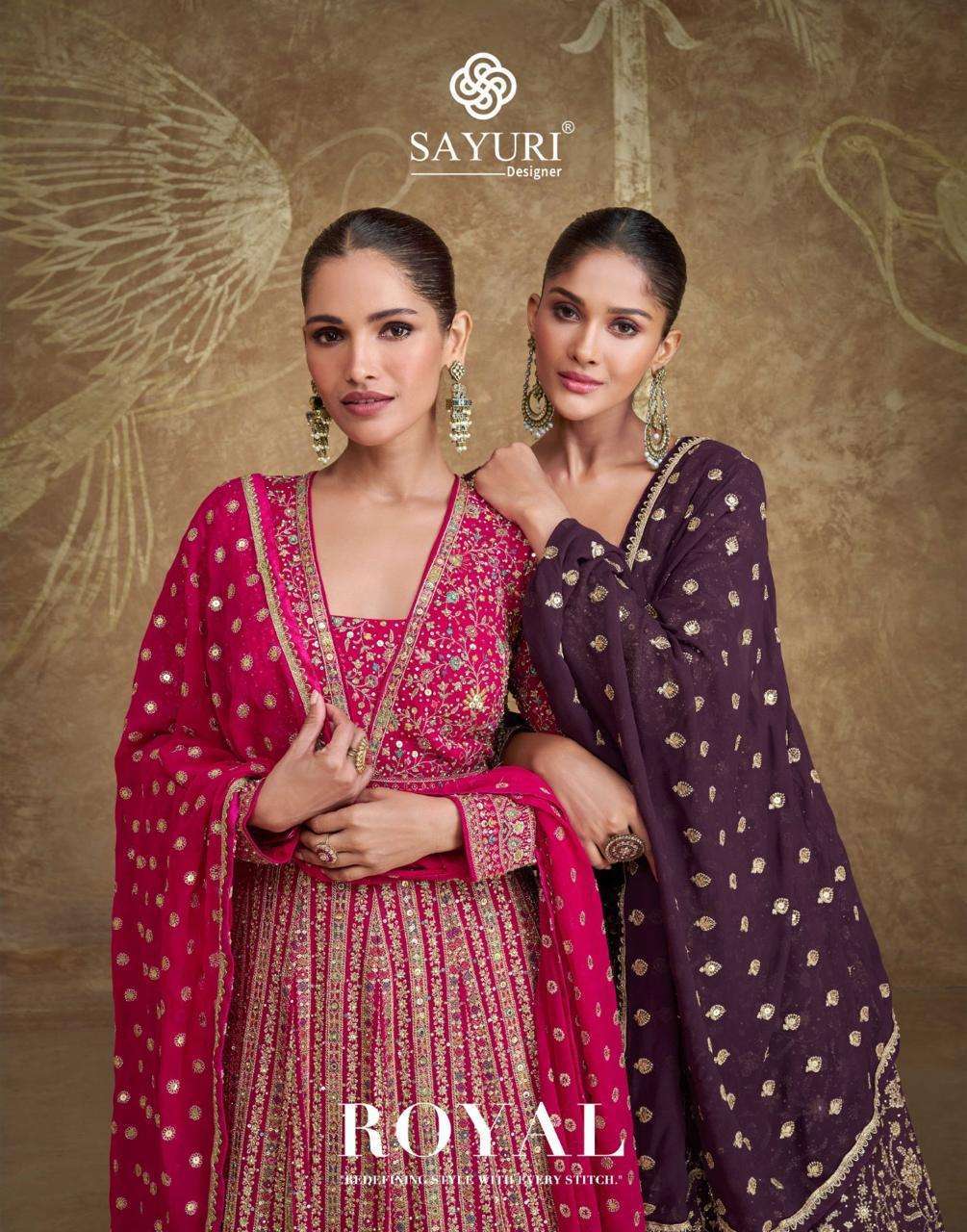 SAYURI ROYAL 5650 TO 5652 DESIGNER INDO WESTERN DRESS EXPORTER 2024