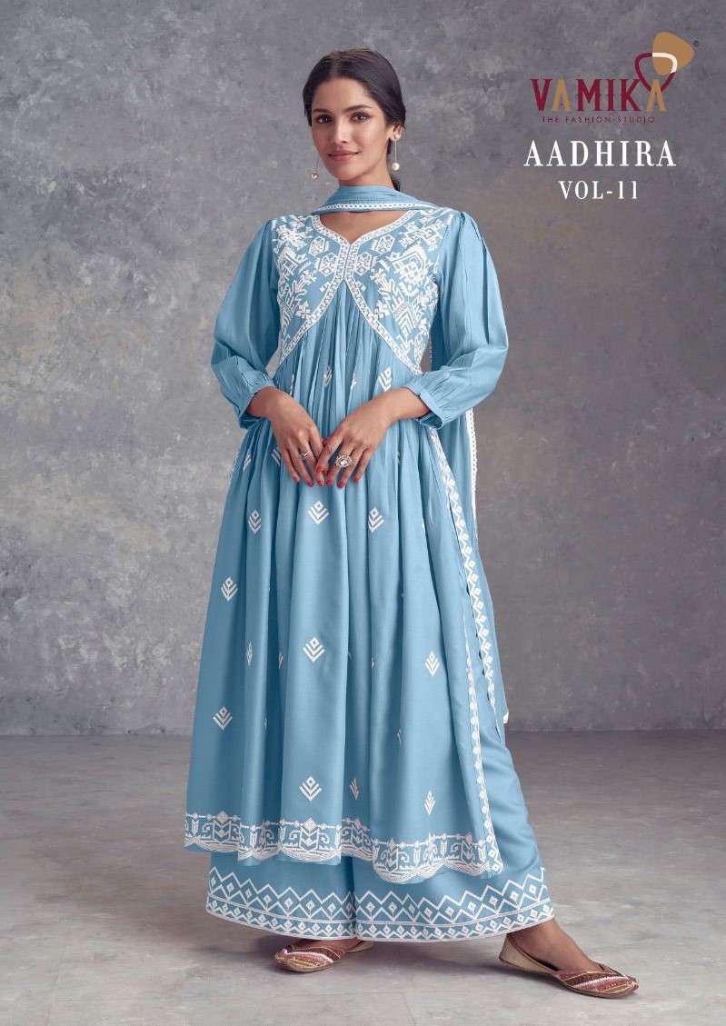 VAMIKA AADHIRA VOL 11 READYMADE DESIGNER 3 PIECE PAIR WHOLESALER 2024